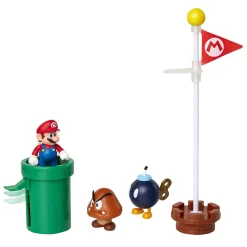 Discount 🥰 World of Nintendo Super Mario Classic Acorn Plains 2.5-Inch Diorama Gift Set [Bob-Omb, Mario & Goomba] 😍 -Super Mario Bros Shop 039897859873 inset3