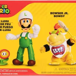 Best Pirce 🔔 World of Nintendo Super Mario Fire Luigi & Bowser Jr. Figure 2-Pack 🤩 -Super Mario Bros Shop 192995411814 inset3