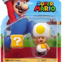 Best Pirce 🧨 World of Nintendo Wave 30 Yellow Toad Action Figure [with Question Block] 💯