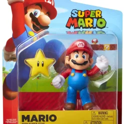 Deals 🎁 World of Nintendo Super Mario Wave 14 Mario Action Figure [with Super Star] 😉