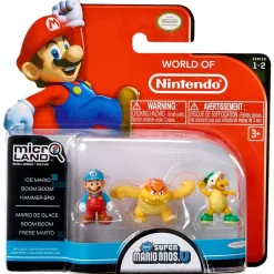 Coupon 💯 World of Nintendo Super Mario Bros U Micro Land Series 2 Ice Mario, Boom Boom & 🔨 Hammer Bros 1-Inch Mini Figure 3-Pack 💯