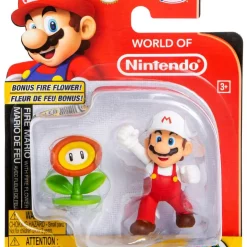 Cheap 💯 World of Nintendo Super Mario Fire Mario Action Figure [with Flower] ✨