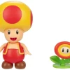Best Sale 🎉 World of Nintendo Super Mario Fire Toad Action Figure [with Fire Flower] 🌟