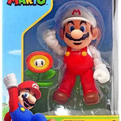 Brand new ✨ World of Nintendo Super Mario Fire Mario Action Figure [with Fire Flower] 🛒