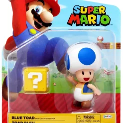 Cheapest 👏 World of Nintendo Super Mario Wave 20 Blue Toad Action Figure [Question Block] ❤️