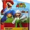 Brand new 🌟 World of Nintendo Super Mario Fire Luigi Action Figure [with Fire Flower] ⌛