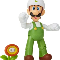 Brand new 🌟 World of Nintendo Super Mario Fire Luigi Action Figure [with Fire Flower] ⌛ -Super Mario Bros Shop jakkssupmarw22fireluigiflower inset2