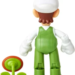 Brand new 🌟 World of Nintendo Super Mario Fire Luigi Action Figure [with Fire Flower] ⌛ -Super Mario Bros Shop jakkssupmarw22fireluigiflower inset3