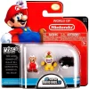 New 👏 World of Nintendo New Super Mario Bros U Micro Land Series 1 Fire Mario, Bowser Jr. & Bullet Bill Mini Figure 3-Pack 😍