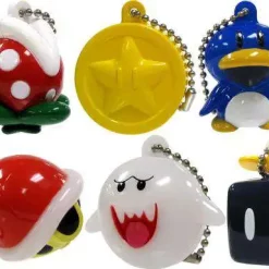 Coupon 💯 New Super Mario Bros Wii Light Up Collection 2 Set of 6 Keychains ⭐