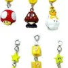 Coupon 👍 New Super Mario Bros Wii Set of 6 Tin Bell Charms 🔔