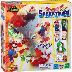 Buy 😍 Super Mario Blow Up Shaky Tower Game [Mario, Yoshi, Luigi, Toad, Yellow Toad, Goomba & Boo Figures!] ⌛