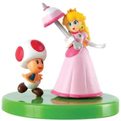 Hot Sale ✨ Super Mario Princess Peach with Toad 2-Inch Buildable Figure [Loose] 😍
