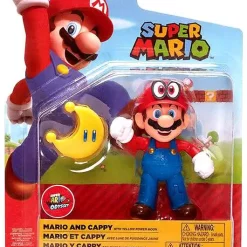 Cheap ❤️ World of Nintendo Super Mario Wave 24 Mario Wearing Cappy Action Figure [with Yellow Power Moon] ✨